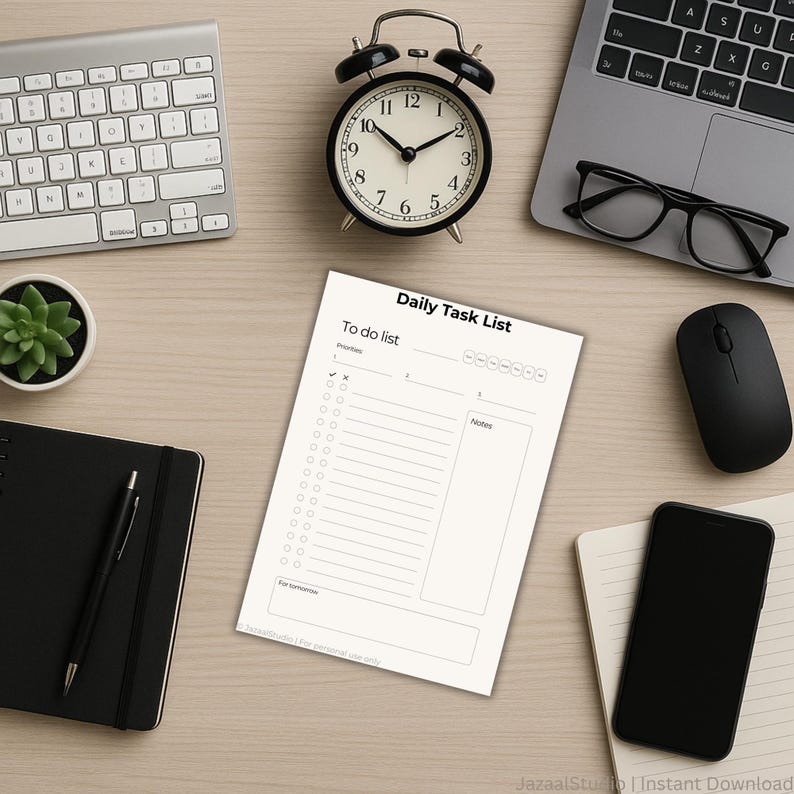 To-do List Printable | Minimalist A4 Task Checklist | Daily Organizer ...