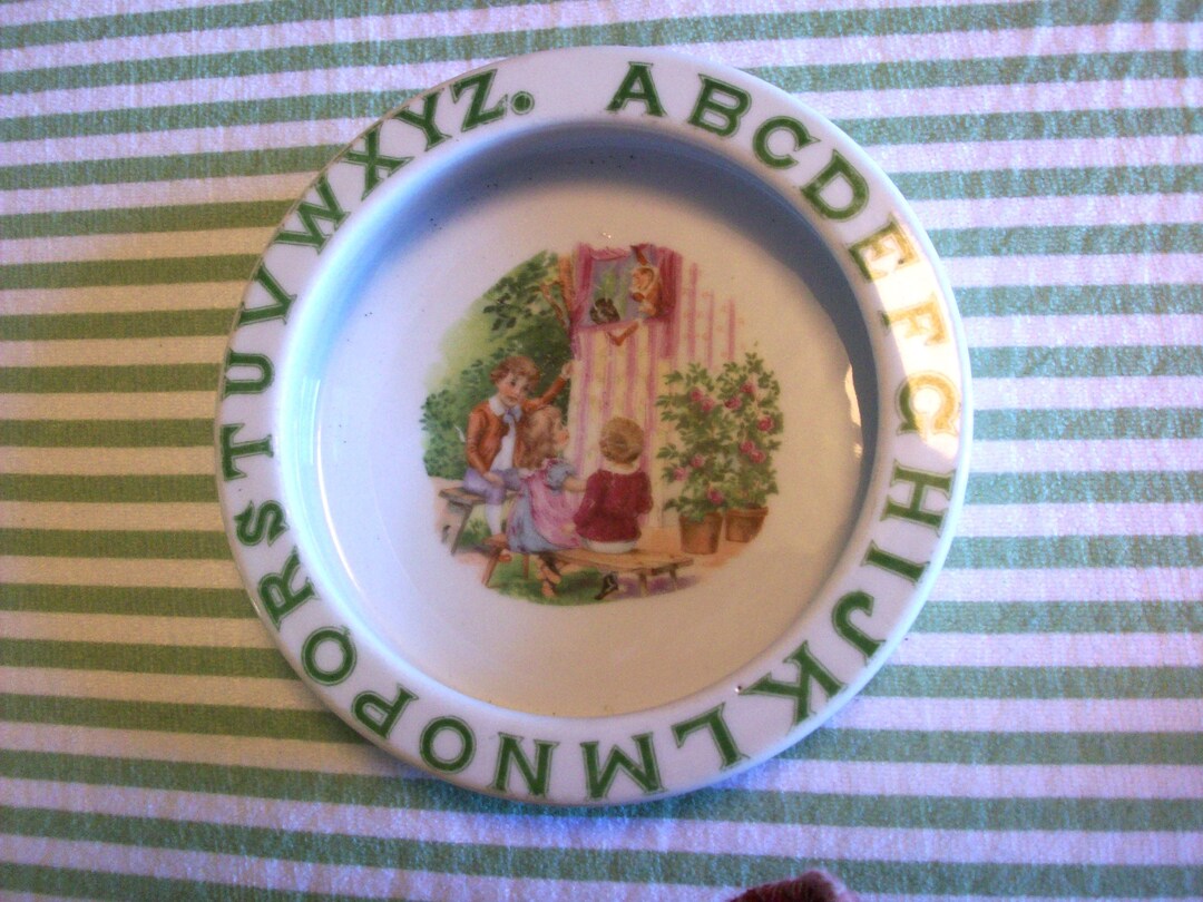 Abc Houseware Antique Child's Food Dish Abc's Made in Germany Abc's Devil and Jester ...