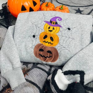 Three-layer Pumpkin Embroidered Sweatshirt – Unique & Individual Halloween Style, Autumn/Winter Sweatshirt, Halloween gift