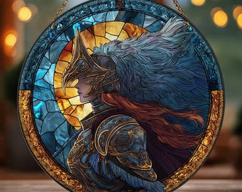 Malenia Acrylic Suncatcher, Artorias the Abysswalker Glass Suncatcher, Elden Ring Suncatcher, Malenia Classic Bonfire Merch, Game Gift