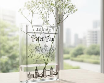 Peter Pan akrylboksvas - Heminredningspresenter för bokälskare och läsare, Bokinspirerade presenter för speciella tillfällen, Mors dag-present