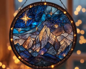 Night court City of star light Suncatcher, Velaris Suncatcher, Velaris Stained Glass Suncatcher, Decor Window Hanging