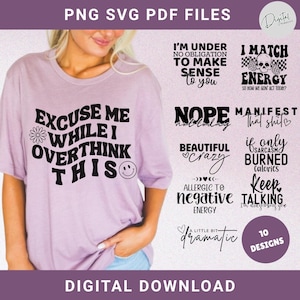 Sarkastische Zitate SVG PNG PDF Bundle | Lustige Sprüche Digitaler Download | Snarky Cricut Cut Dateien | Freche Humor Printable Designs