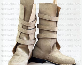 Custom Star Wars Luke Skywalker Boots – Genuine Suede Leather – Cosplay Costume Jedi Boots