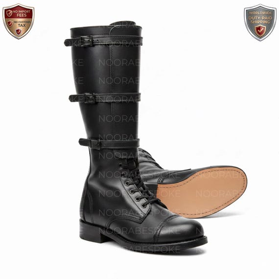 Handmade Custom Cavalry Boots – Genuine Leather Knee High Boots