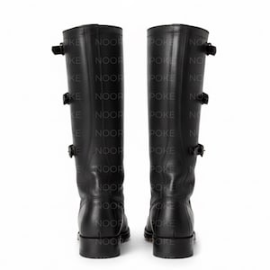Handmade Leather Cavalry Boots – 3 Buckle Lace-Up Tall Boot, Full Grain Leather | Made to Order