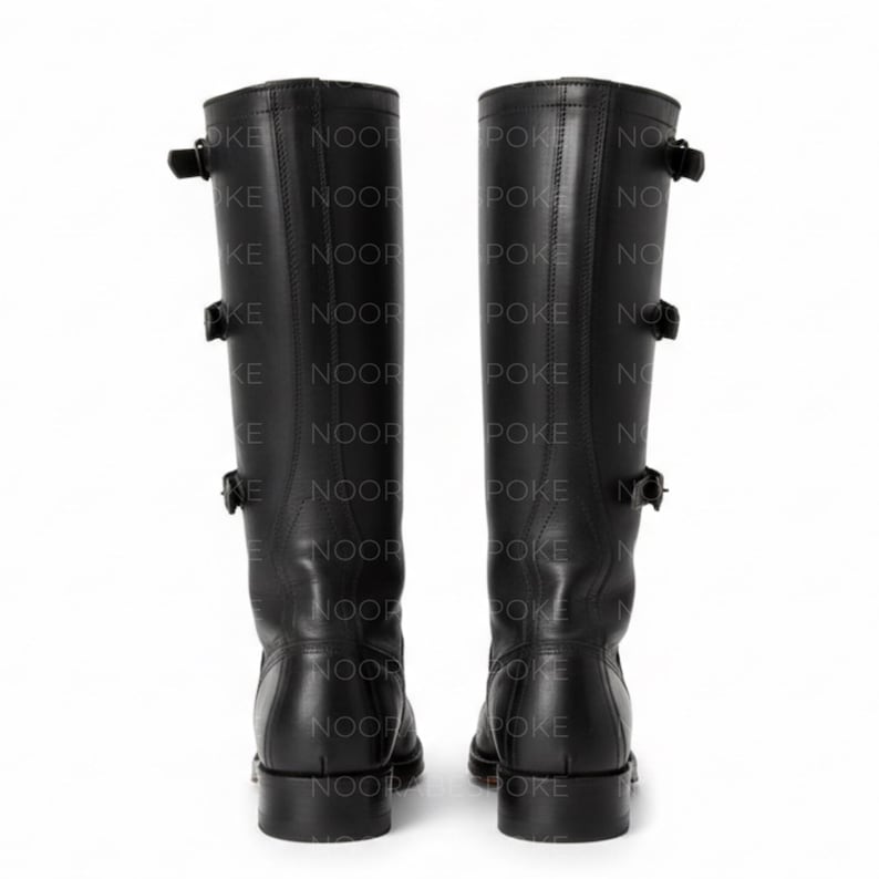 Handmade Leather Cavalry Boots – 3 Buckle Lace-Up Tall Boot, Full Grain Leather | Made to Order