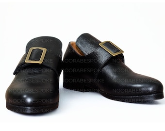 Zapatos coloniales de Napoleón para hombre, siglos XVII y XVIII - Zapatos de cuero