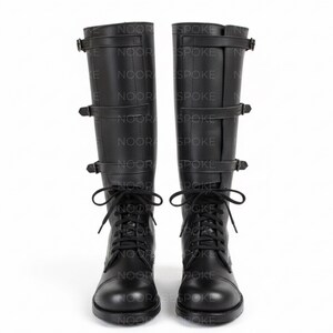 Handmade Leather Cavalry Boots – 3 Buckle Lace-Up Tall Boot, Full Grain Leather | Made to Order