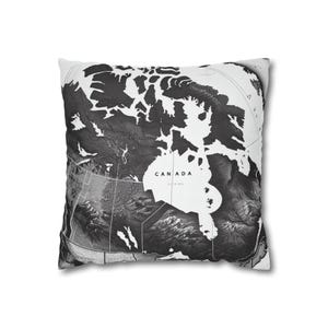 Funda de almohada cuadrada con mapa de Canadá, funda de cojín decorativa, cojín con motivos geográficos, idea de regalo para viajeros