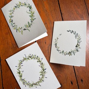 Handgeschilderde aquarel wenskaarten.  Originele werken, trouwkaarten, condoleancekaarten, verjaardagskaarten, blanco kaarten, eucalyptus, lavendel