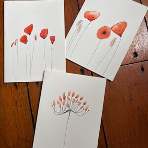 Hand Painted Watercolor Greeting Cards: Original Art, Set of 3 - Etsy