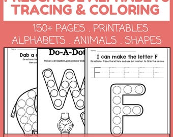 A-Z Animals & Letters Do-a-Dot Worksheets: Fine Motor Skills Activities (PDF Download)