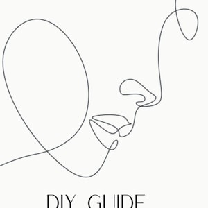 May include: Minimalist line art illustration of a face on a white background. The image includes the text "DIY GUIDE BOTULINUM TOXIN" and the signature "by Ashlee Gallop". The design is simple and elegant, suitable for beauty or skincare-related products.