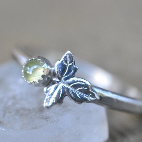 SANTUZZA Handmade Enamel Green Leaves Rings for Women 925 Etsy
