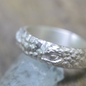 Dragon's Eye Ring, Men's Oxidised Sterling Silver Wyvern Wedding Band, Personalised Fantasy Jewelry image 4
