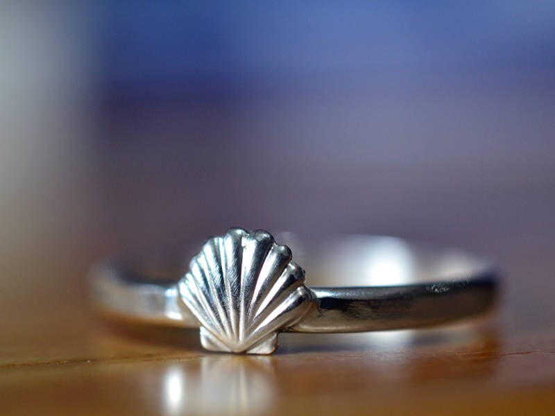 Silver Seashell Ring Handcrafted Sterling Silver Dainty Shell Etsy