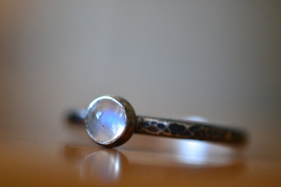 Custom Engraved Women/'s Crystal Jewelry Bezel Set Unique Gemstone Gothic Oxidised Silver Band Copper Turquoise Ring