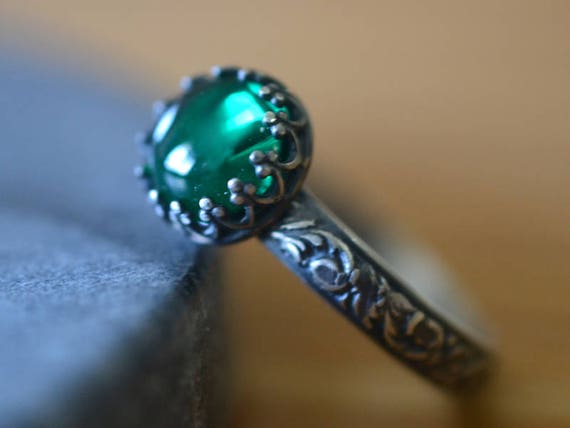 Custom Engraved Women/'s Crystal Jewelry Bezel Set Unique Gemstone Gothic Oxidised Silver Band Copper Turquoise Ring