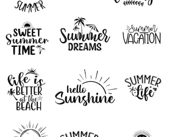 Sommer SVG Bundle: Strand Zitate & Urlaub Clipart (Digitaler Download