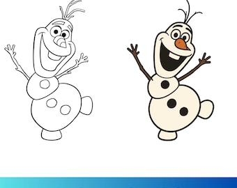 Olaf SVG Clipart | Frozen Snowman Cut Files (svg, png, pdf)