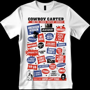 Beyoncé Cowboy Carter liste des chansons chemise album country pop liste des chansons fan de musique Merch t-shirt graphique cadeau unisexe