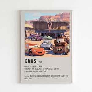 Cars Poster | Cars Wall Art | Minimalist Poster | Gift Idea | Lightning McQueen Poster | Kids Room Decor | Art Print | Cartoon Movies Poster
