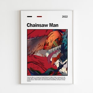 Chainsaw Man Poster | Chainsaw Man Wall Art | Minimalist Poster | Gift | Anime | Wall Decor | Manga | Art Print | Tatsuki Fujimoto
