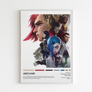 Arcane Poster | League of Legends Wall Art | Minimalist Poster | Gift Idea | League of Legends Poster | Wall Decor | Art Print | Vi & Jinx
