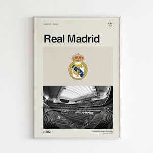 Real Madrid Poster | Real Madrid Wall Art | Football Poster | Minimalist Poster | Gift Idea | Wall Decor | Santiago Bernabeu |
