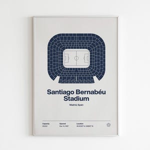 Santiago Bernabeu Poster | Real Madrid Wall Art | Football Poster | Minimalist Poster | Gift Idea | Wall Decor | Real Madrid |