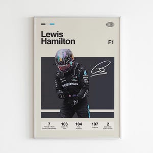 Lewis Hamilton Poster | Lewis Hamilton Wall Art | Minimalist Poster | Gift | F1 Poster | Wall Decor | Formula  1 | F1 Racing | Champion