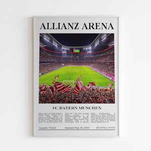 Allianz Arena Poster | Bayern Munich Wall Art | Football Show Poster | Minimalist Poster | Gift Idea | Football Poster | Wall Decor |