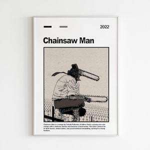 Chainsaw Man Poster | Chainsaw Man Wall Art | Minimalist Poster | Gift | Anime | Wall Decor | Manga | Art Print | Tatsuki Fujimoto