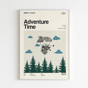 Adventure Time Poster | Adventure Time Wall Art | Cartoon Show Poster | Minimalist Poster | Gift Idea | Tv Series Poster | Wall Decor |