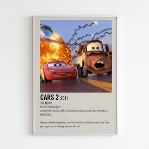 Cars Poster | Cars Wall Art | Minimalist Poster | Gift Idea | Lightning McQueen Poster | Kids Room Decor | Art Print | Cartoon Movies Poster