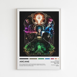Arcane Poster | League of Legends Wall Art | Minimalist Poster | Gift Idea | League of Legends Poster | Wall Decor | Art Print | Vi & Jinx