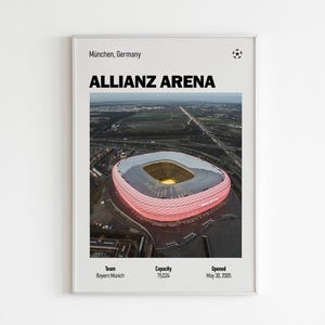 Allianz Arena Poster | Bayern Munich Wall Art | Football Show Poster | Minimalist Poster | Gift Idea | Football Poster | Wall Decor |