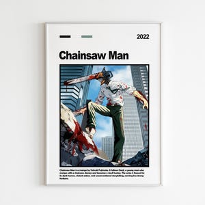 Chainsaw Man Poster | Chainsaw Man Wall Art | Minimalist Poster | Gift | Anime | Wall Decor | Manga | Art Print | Tatsuki Fujimoto