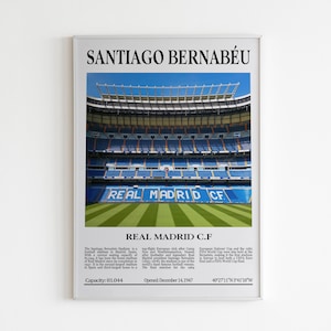 Santiago Bernabeu Poster | Real Madrid Wall Art | Football Poster | Minimalist Poster | Gift Idea | Wall Decor | Real Madrid | Hala Madrid |