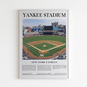 New York Yankees Poster | Yankee Stadion Wand Kunst | Baseball Poster | Minimalistisches Poster | Geschenkidee | Wanddekoration | Stadion Poster | New York