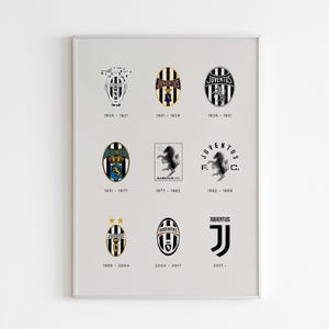 Póster del logotipo de la Juventus / Arte mural del estadio Juventus Arena / Póster de fútbol / Póster minimalista / Idea de regalo / Decoración de pared / Bianconeri
