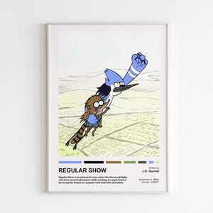 Regular Show Poster | Regular Show Wall Art | Minimalist Poster | Gift | TV Series | Wall Decor | Cartoon | Art Print | Mordecai & Rigby