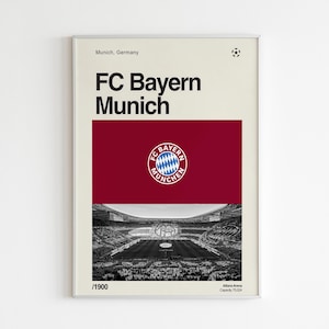 FC Bayern Munich Poster | Allianz Arena Wall Art | Football Show Poster | Minimalist Poster | Gift Idea | Football Poster | Wall Decor |