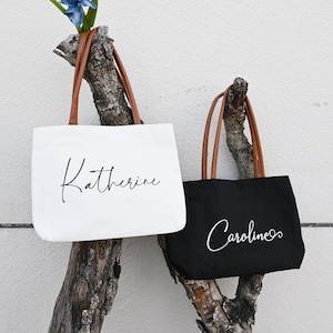 Personalized Bridesmaid Gift, Custom Tote Bags with Name, Bridesmaid Bag, Wedding Bag, Bridal Party Favor Gift, Bride Bag, Gift for Her