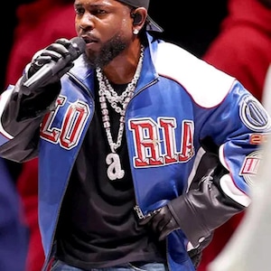 Handmade Kendrick Lamar Super Bowl  Pglang Leather Jacket, Kendrick Lamar Super Bowl LIX Gloria Jacket, Genuine Leather Jacket, Gift For Him