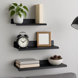 Floating shelves wall, Floating ledge shelf, Picture shelf wall mount, Metal photo shelf, Wall bookshelf metal, Modern shelf decor