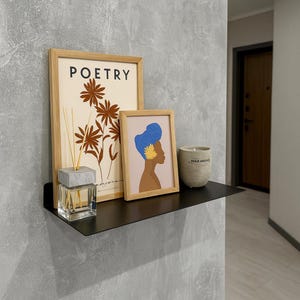 Floating shelves wall, Metal picture ledge shelf, Wall bookshelf modern decor, Metal wall shelf for storage and display rack, Unique shelf