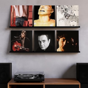 Vinyl record wall mounted shelf, Vinyl record ledge, Vinyl record holder metal, Metal vinyl record storage, Floating vinyl record shelf