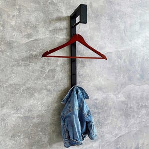 Entryway coat hook organizer, Wall mounted coat hanger modern, Entryway hook shelf steel, Modern coat rack wall mount,Industrial coat holder